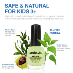 Probelle Anti-Bite nails after application with a matte finish.