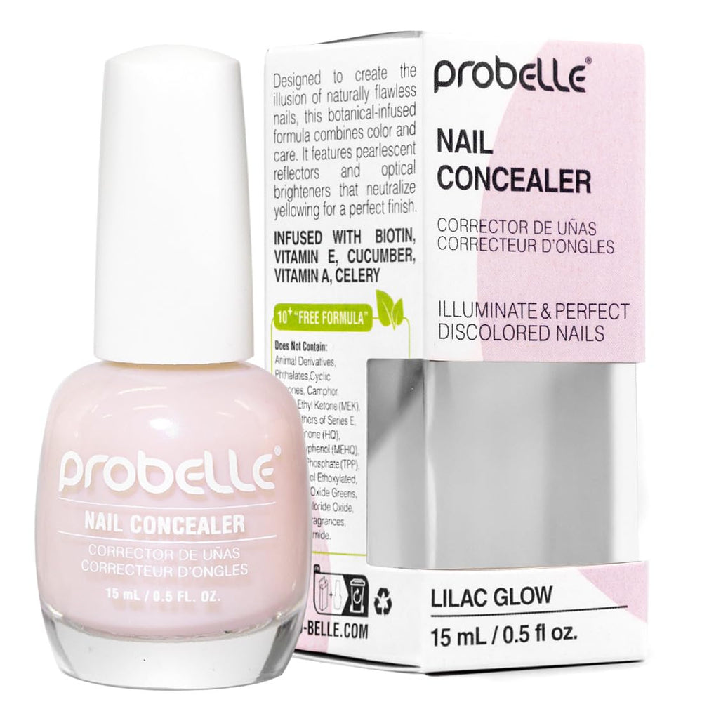 Probelle concealer-ongles illuminant dans son flacon, prêt à corriger discrètement la couleur.