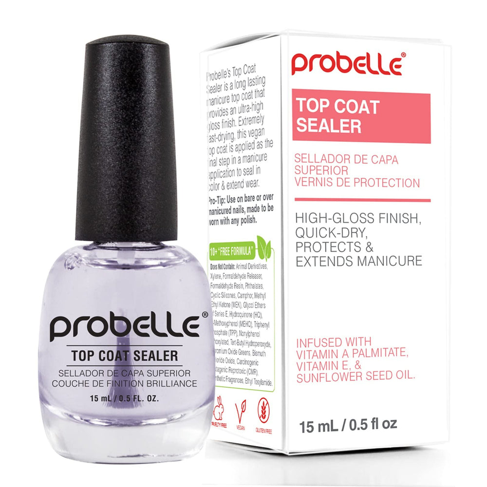 Probelle Top Coat Sealer vernis brillant pour une finition longue tenue.