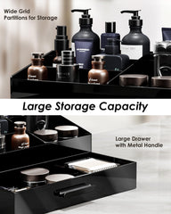ProCase Organisateur Cologne en acrylique noir, détail élégant et durable.