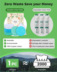 Lot ProCIV de disques bambou-coton bleu, blanc et vert pour démaquillage.