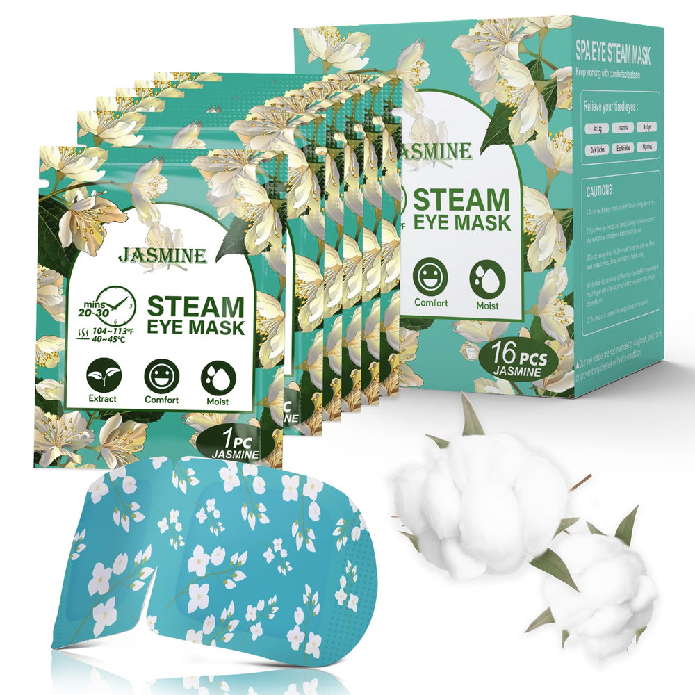 ProCIV masque yeux vapeur Jasmine – paquet de 16 pour soulager la fatigue oculaire.