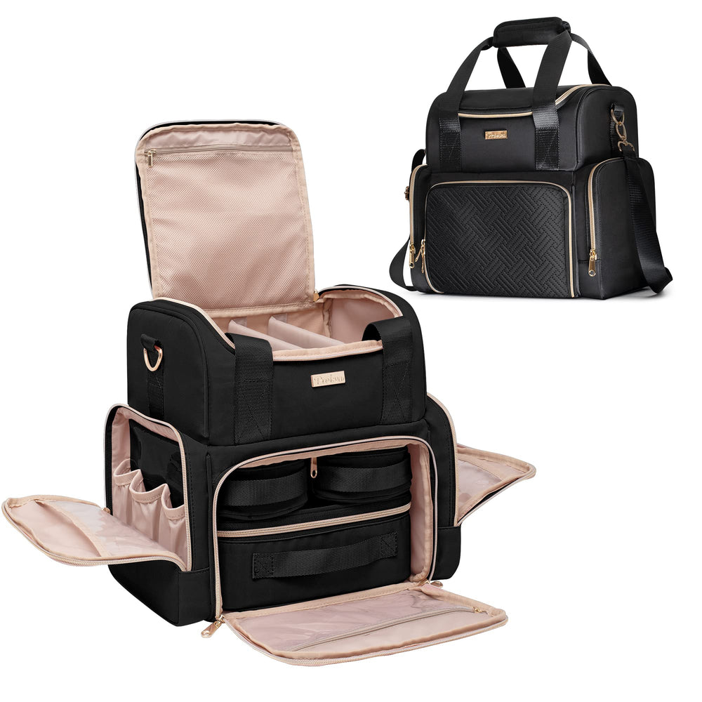 Prokva Grand Sac cosmétique, sommet diviseurs détachables facilitant l'organisation du maquillage.