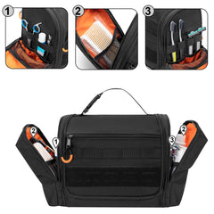 Prokva trousse toilette avec poches et fermetures frontales faciles d'accès.