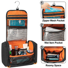 Prokva trousse toilette avec rangement intérieur et élastiques pour tout organiser.