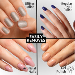 Ongles après nettoyage avec Pronto pour retirer le vernis.