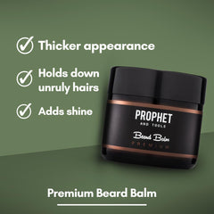 Prophet and Tools baume-barbe hydrate profondément pour une barbe douce.