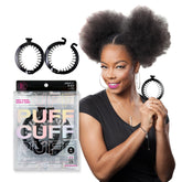 PuffCuff Junior pinces-cheveux-textures épais noir sans douleur.