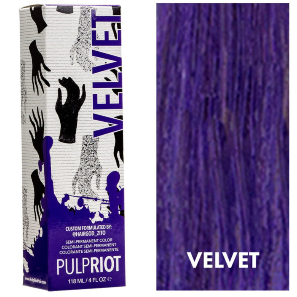 Pulp Riot Velvet, bouteille colorante semi-permanente prête à l'emploi, pour une couleur vive.