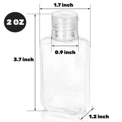 Pumtus Bouteille transparente 60ml avec bouchon basculant, facile à identifier le contenu.