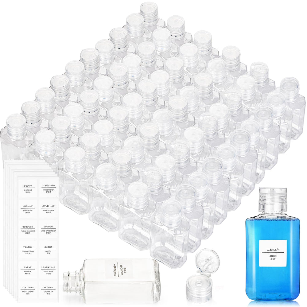 Pumtus Bouteilles bouchon basculant 60ml, pratique pour voyage et usage quotidien.