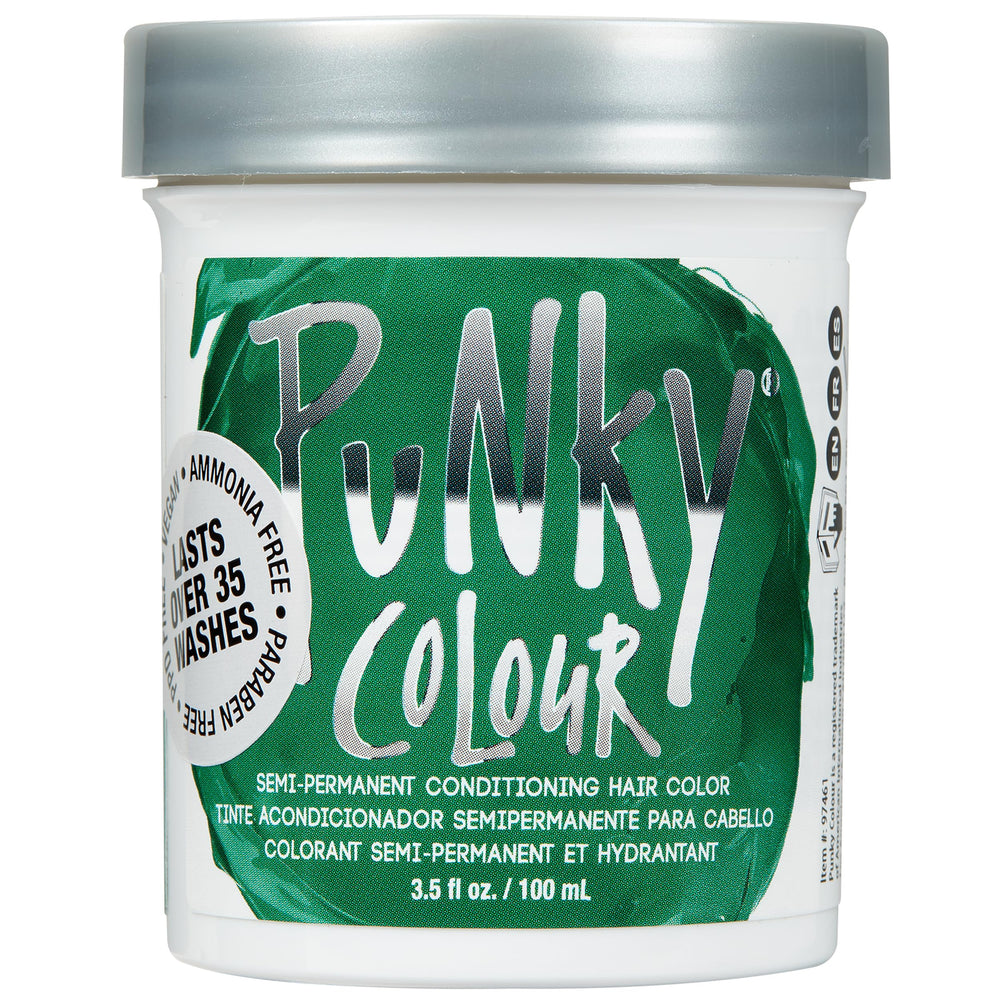 Punky Alpine Green : bouteille de teinture semi-permanente vegan et sans cruauté pour cheveux.