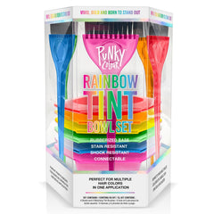 Punky ensemble de bols et pinceaux arc-en-ciel pour une application précise.
