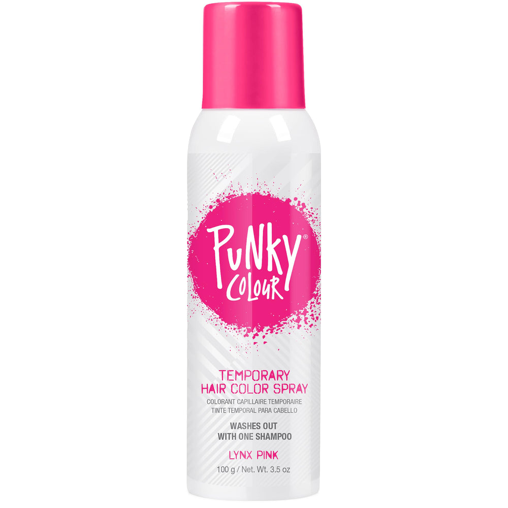 Punky Lynx Pink – spray sur cheveux, couleur temporaire vive et rapide à appliquer.
