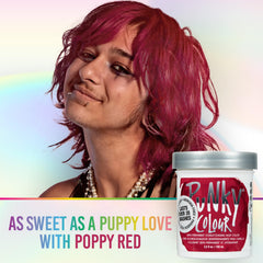 Punky Poppy Red – échantillon couleur montrant une teinte rouge poppy intense