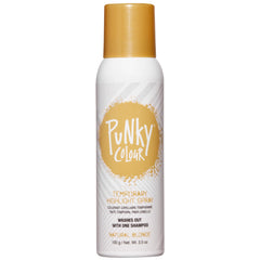 Punky Spray colorant cheveux blond naturel, application rapide sans décoloration.