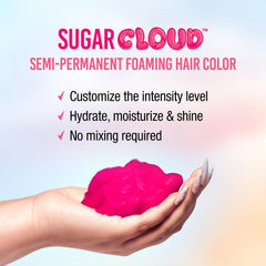 Application capillaire avec mousse Punky Sugar Cloud – diffusion rapide et sans effort.