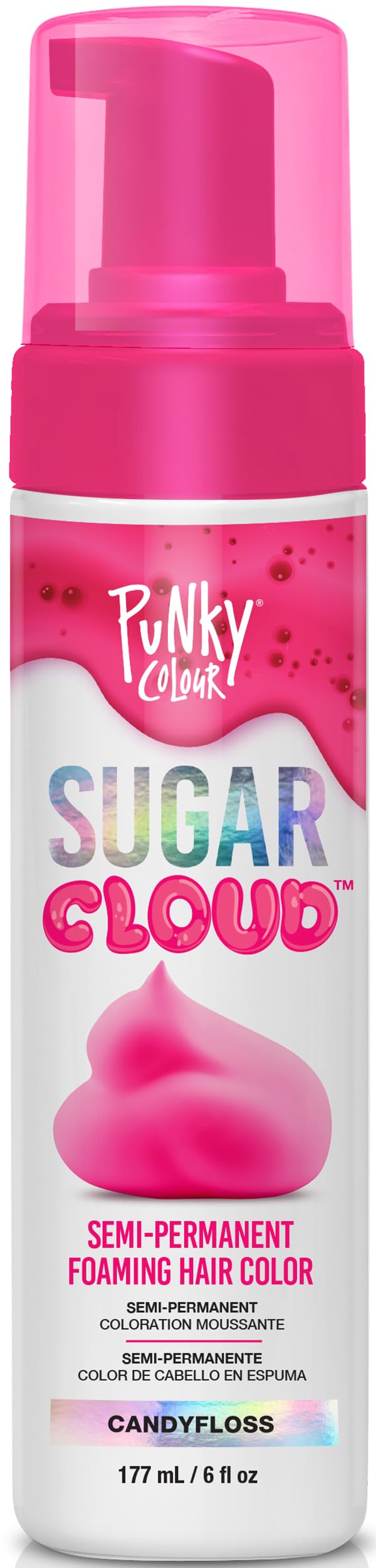 Punky Sugar Cloud CandyFloss – bouteille facile à manipuler, couleur vive prête à appliquer.
