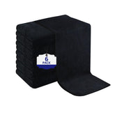 Puomue ensemble six serviettes noires en microfibre, parfaites pour le salon.