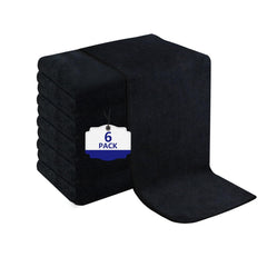 Puomue ensemble six serviettes noires en microfibre, parfaites pour le salon.