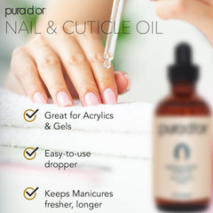 PURA D'OR Applicateur pipette facilitant l'hydratation cuticulaire quotidienne.