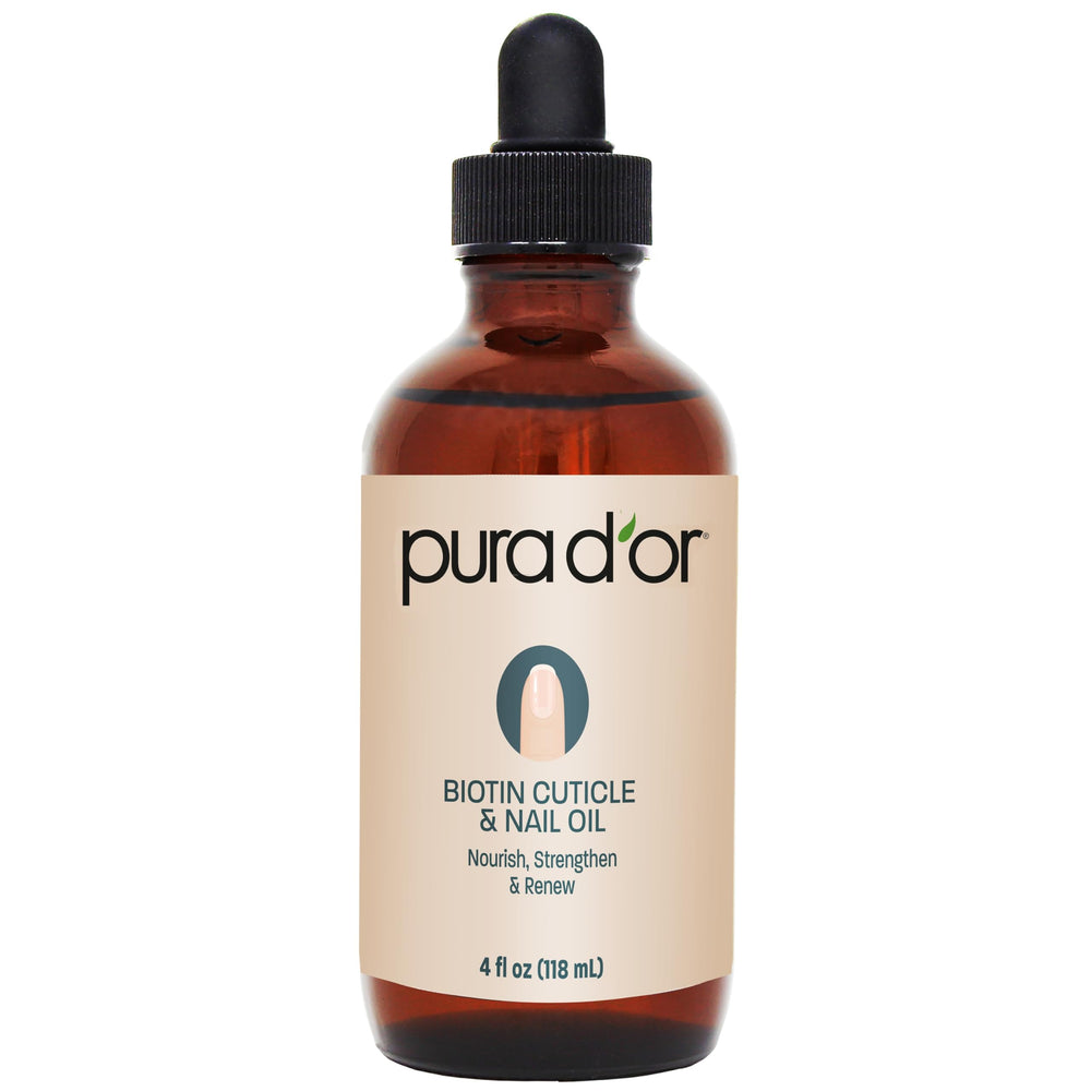 PURA D'OR Bouteille huile-cuticule avec goutte pour hydrater les cuticules.