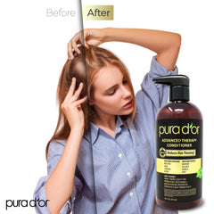PURA D'OR Advanced Therapy Conditioner: massage du cuir chevelu pour une sensation rafraîchissante.