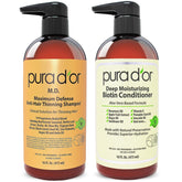 PURA D'OR MD Shampoo bouteille : fortifie les cheveux et apaise le cuir chevelu.