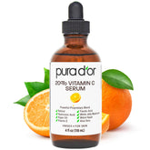 PURA D'OR Vitamine C 20% – bouteille montrant hydratation légère