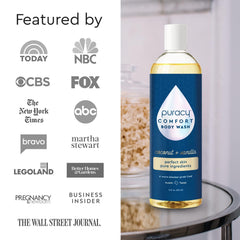 Puracy Body Wash biodegradable-formula highlights eco-friendly cleaning with a mild scent.