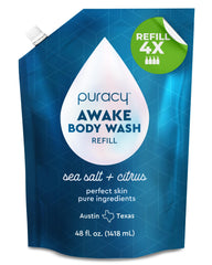 Puracy Recharge Gel Douche: bouteille prête à recharger, pratique et économique.
