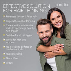 Shampooing PURA D'OR sans sulfates – formule douce pour cuir chevelu.