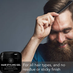 Pure Body Naturals Gel cheveux homme, application rapide pour style net.