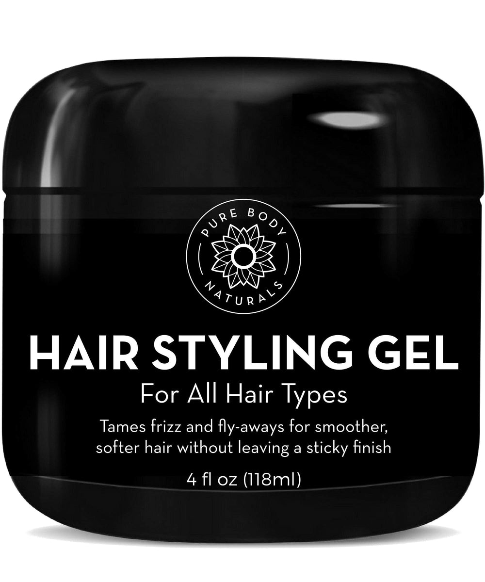 Pure Body Naturals Gel cheveux homme, bouteille 4oz pour une tenue durable.