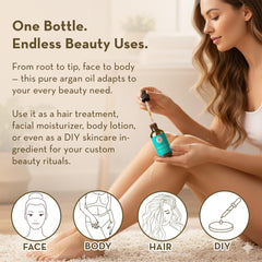 Pure Body Naturals Huile d'Argan Cheveux Brillance: cheveux soyeux et revitalisés