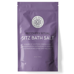 Pure Body Naturals Sitz Bath Salt bottle shows postpartum relief and soothing aroma