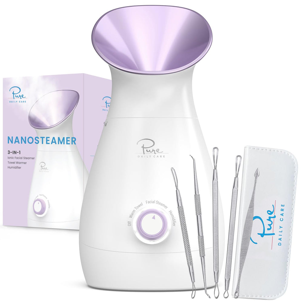 Pure Daily Care NanoSteamer en fonctionnement avec brume nanoionic douce pour peau lumineuse.