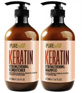 Duo shampoing et conditionneur Pure Nature Lux Spa dans une bouteille, démêlage facilité et brillance.