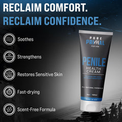 Pure Primal Crème apaisante : absorption rapide sans fini gras après application.