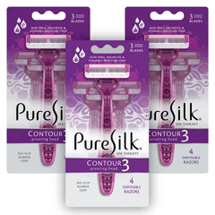 Rasoir Pure Silk Contour 3 lames ultra-fines pour un rasage doux