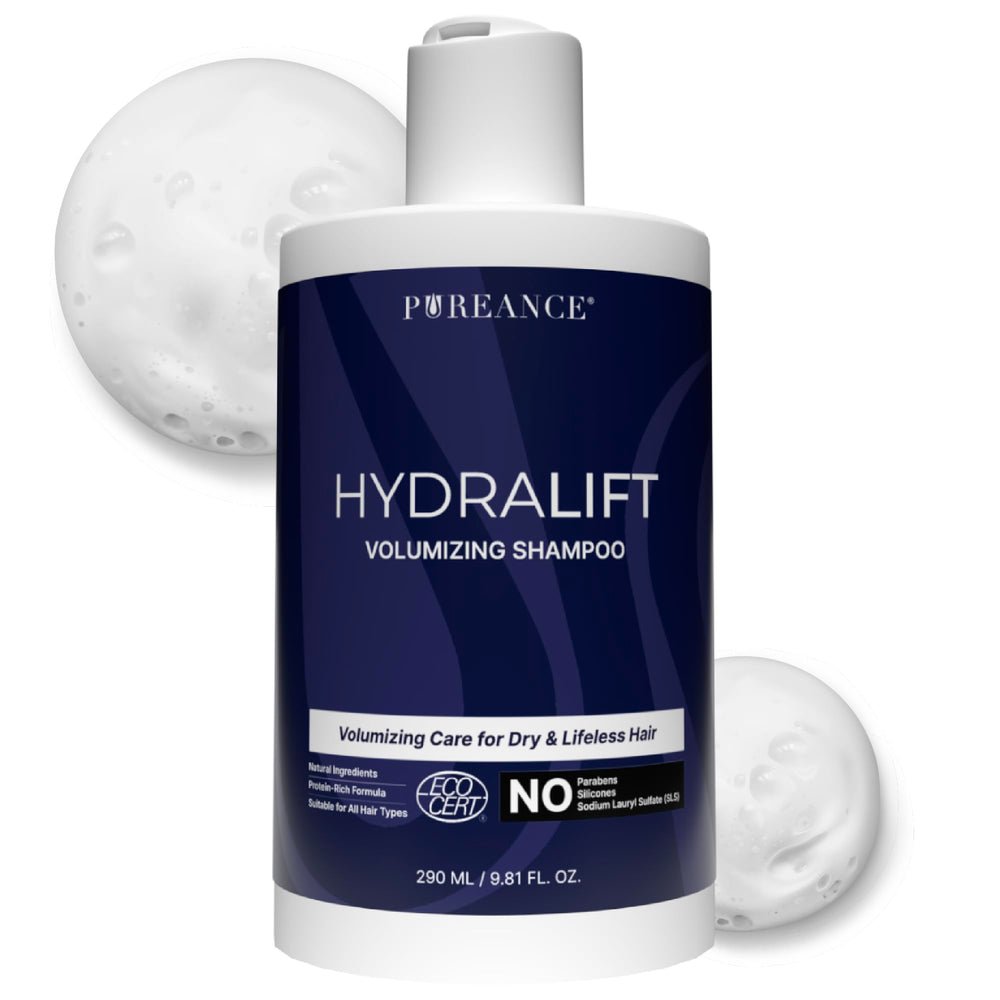 Pureance Hydralift – Bouteille-volume: apporte volume et corps aux cheveux fins.
