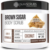 PureSCRUBS Gommage coco sucre brun dans le pot, douceur immédiate pour la peau