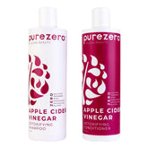 Purezero bouteille-shampoing-vinaigre-pomme, équilibre le cuir chevelu et revitalise les cheveux.