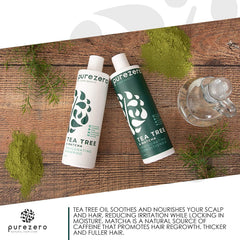 Purezero ingrédients propres sans sulfates, parfum neutre et respectueux des cheveux.