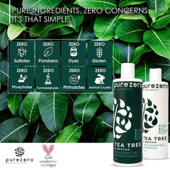 Purezero rituel capillaire Tea Tree et Matcha, énergie du cuir chevelu.