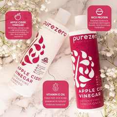 Purezero sans-sulfates-parabens-colorants, flacon clair, convient aux cuirs chevelus sensibles.