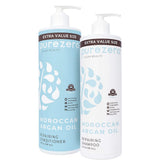 Purezero Shampoing Argan – flacon double, cheveux abîmés réparés