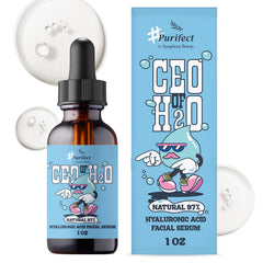 Purifect CEO de H2O Sérum flacon, hydratation rapide et absorption légère.