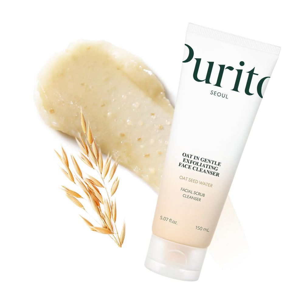 Purito gommage visage avoine exfoliant bouteille pour une peau douce et lumineuse.