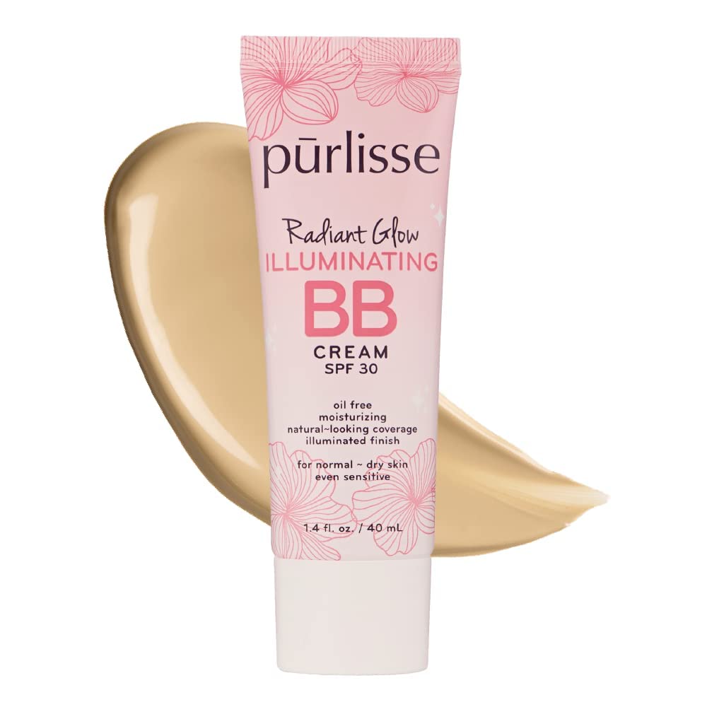 pūrlisse Radiant Glow BB Cream flacon – fini lumineux naturel pour un teint uniforme.